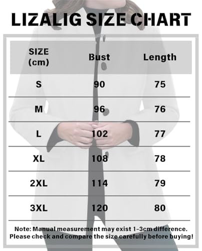 LIZALIG Women's Stand Collar Pea Coat Winter Long Sleeve Wool Blend Short Jackets Single Breasted Blazer Coat Outwear - color: Khaki, size: Medium