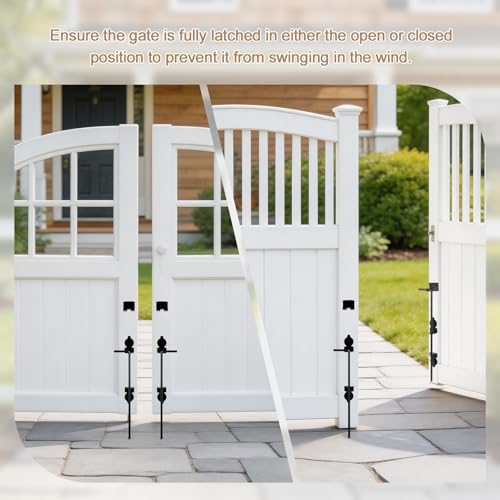 18" Cane Bolt Heavy Duty Drop Rod Gate Stopper Hardware, Gate Ground Latch for Wooden Fences Metal Gates Doors, Gate Drop Pin for Holding Gate to The Ground, Black Finish(2 Pack) - size: 18 Inch