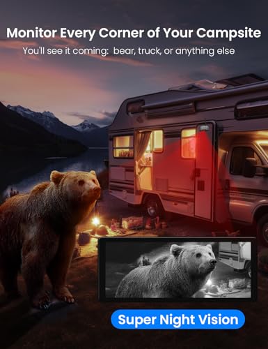 Wireless Backup Cameras System with 10.26"Pre-Wired for Furrion System 1080P HD IPS Touch Screen-No Delay,IP69K Waterproof,Super Night,Wide Split Screen 2-Channel for Reversing RV,Trailer,Camper,Truck