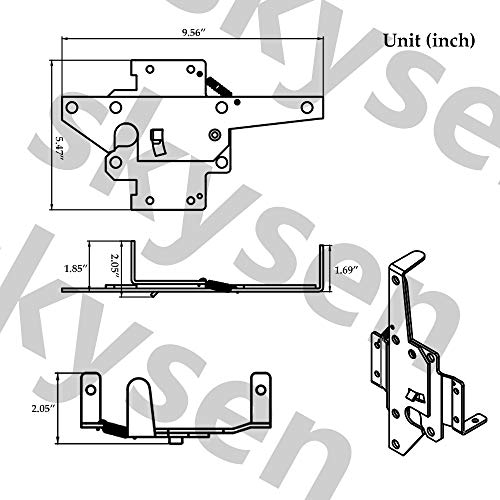 skysen Stainless Steel Self Closing Vinyl Fence Single Gate Hinge and Latch Hardware Kit -2 Hinges and 1 Latch (Single Gate Kit)