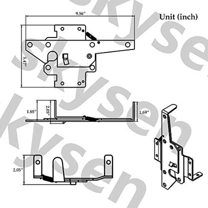 skysen Stainless Steel Self Closing Vinyl Fence Single Gate Hinge and Latch Hardware Kit -2 Hinges and 1 Latch (Single Gate Kit)
