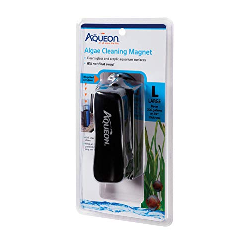 Aqueon Aquarium Algae Scraper, Fish Tank Magnetic Glass Cleaner for Glass/Acrylic, Large - size: Large