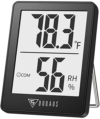 DOQAUS Digital Hygrometer Indoor Thermometer Humidity Meter Room Thermometer with 5s Fast Refresh Accurate Temperature Humidity Monitor for Home, Bedroom, Baby Room, Office, Greenhouse, Cellar (Black) - color: Black