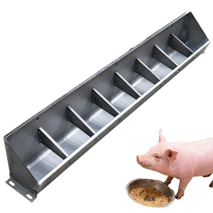 Durable Pig, Cattle & Goat Drinking Feeding Trough | Livestock Hay Feeder & Waterer for Farm, Pen & Stable | Heavy-Duty Animal Feeder for Optimal Nutrition,Long 150cm (4.9ft) - 8 bit - size: Long 150cm (4.9ft) - 8 bit