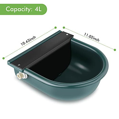 GOTOTOP Automatic Water Trough 4L Automatic Water Bowl Drinking Bowl Valve Water Trough Livestock Drinking Bowl for Horse Cattle Sheep Goat Cow 10.4 x 11.0inch