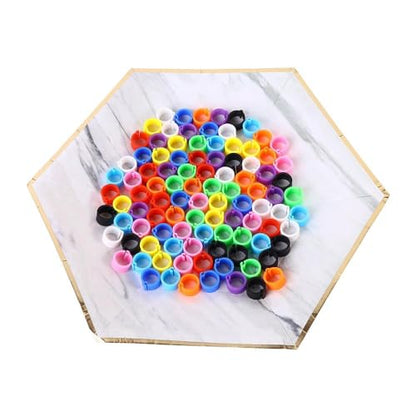 generic 100 Pcs Poultry Leg Rings, 10 Colors Poultry Foot Rings Bird Identification Leg Bands Clip-on Rings for Birds, Ducks and Chickens Diameter 8 MM(Multicolor)