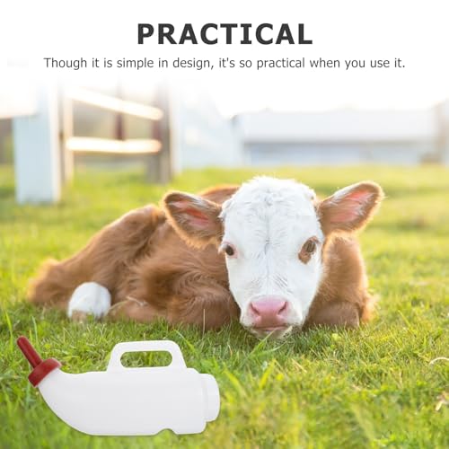BESTonZON Calf Feeding Bottle 2L Thickened Nursing Bottle for Livestock 2pcs with Random Nipple Color Suitable for Cattle and Sheep Feeding Random Color