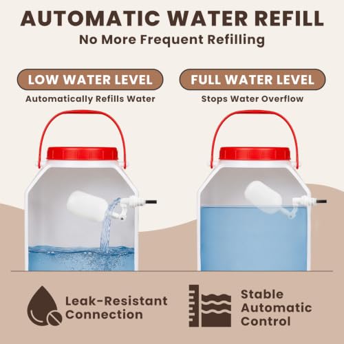 HIRALIY 2.6 Gal Automatic Chicken Waterer, Auto-Refill Nipple Drinker, Stay-Clean Poultry Watering System for Chickens, Ducks & Backyard Flocks