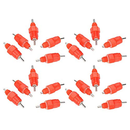 20 Pcs Stainless Steel Poultry Water Drinker Screw Type Automatic Chicken Drinker Nipple Waterer for Poultry Duck Goose Livestock