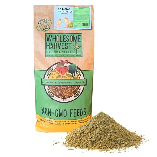 Chick Starter Feed - Non-GMO Chick Food Starter with Omega 3 and Natural, Herbal Ingredients - Chicken Feed for Growing Healthy Chicks with High-Protein 22% and Probiotics - 25 Lb - size: 25 Pound (Pack of 1)