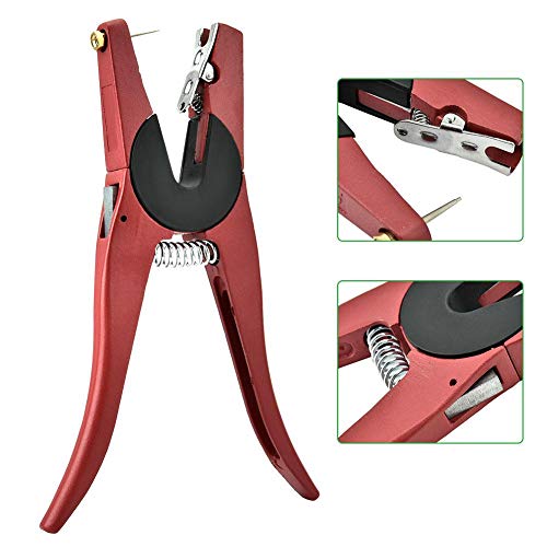 Livestock Ear Tag Plier, Animal Ear Tag Install Tool 90 Degrees Applicator Puncher Tagger for Livestock Pigs Sheep Goats Cattles Cows