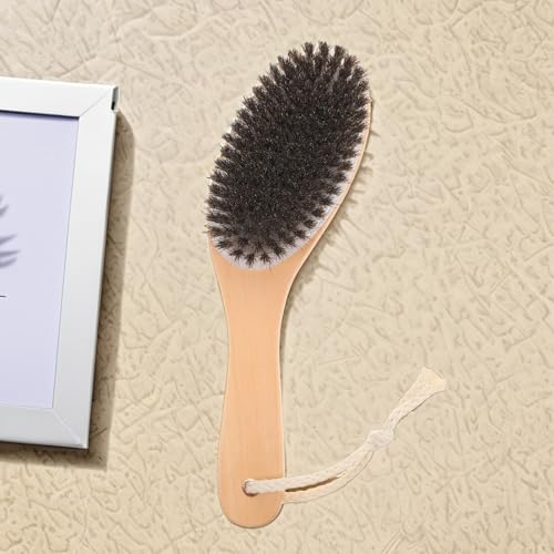 Horse Mane Grooming Brush and Wooden Body Hair Comb, Stiff Bristle Fur Cleaning Tool and Cattle, Suitable for Shedding and Daily Grooming in Livestock Care