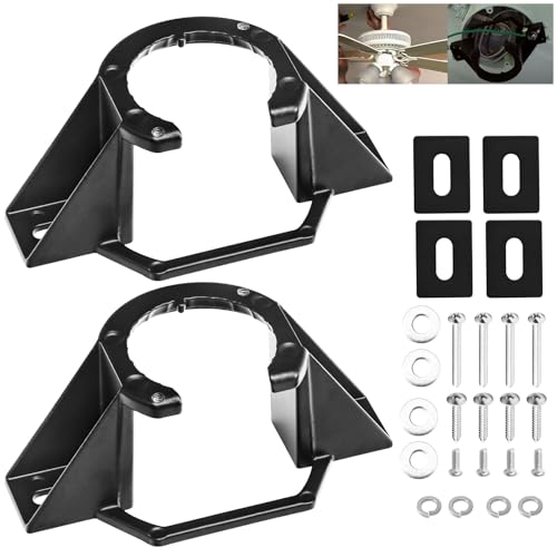 2 Pcs Ceiling Fan Mounting Bracket Ceiling Fan Mounting Kits 77059 Compatible with Ca-thedral Ca-nopy Living Room, Ceiling Fan Parts Black (Without Wire)