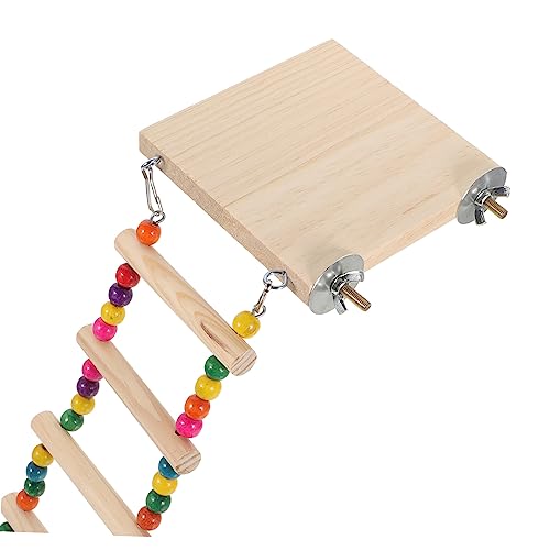 Happyyami Bird Ladder Toy for Birds Parrot Perch Platform and Step Ladder for Parakeets Cockatiels Lovebirds Promotes Exercise and Beak Health Easy to Install - size: 30x10cm