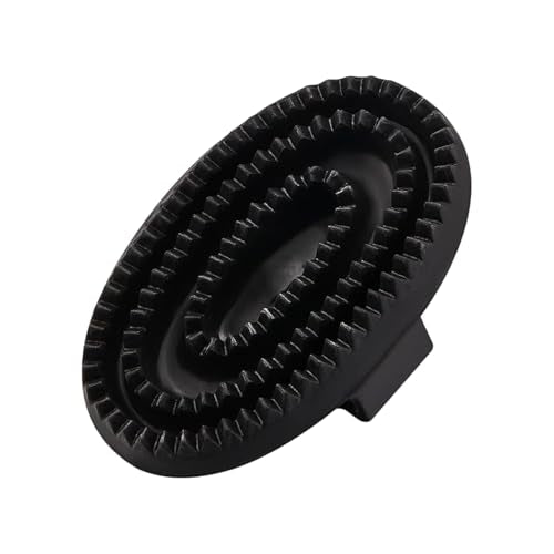 Rubber Curry Comb with Handle, Horse Grooming Brush & Shampoo Brush for Dogs, Cats & Horses, Pet Bathing & Shower Supplies - color: Rubber Curry Comb