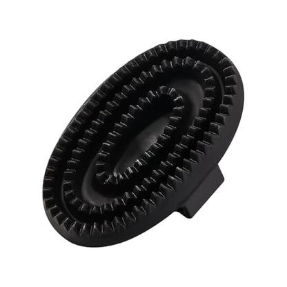 Rubber Curry Comb with Handle, Horse Grooming Brush & Shampoo Brush for Dogs, Cats & Horses, Pet Bathing & Shower Supplies - color: Rubber Curry Comb