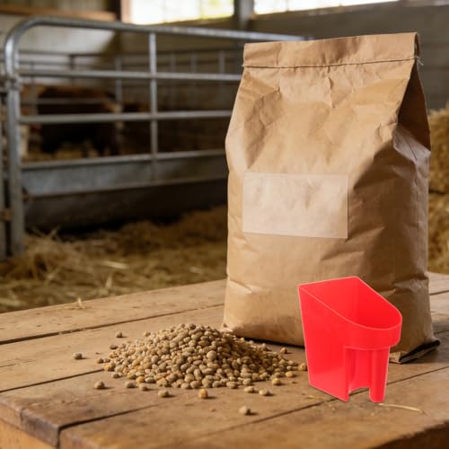2pcs Farm Feed Scoop - Plastic Barn Shovel with Ergonomic Handle - Large Capacity Grain Scoop for Livestock, Horse, Animal Feeding