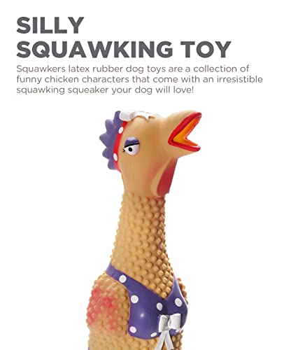 Outward Hound by Charming Pet Squawkers Henrietta Latex Squeaky Rubber Chicken Dog Toy, Funny Interactive Holiday Toy for Dogs, Small Size - color: Henrietta, size: Small
