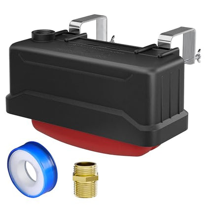 EyGde 1 PC Water Trough Float Valve for Stock Tank, Includes 3/4" Hose Metal Connectors, PTFE Tape, Automatic Water Level Control Device for Livestock Waterer, Poultry, Cattle, Goat, Pool, Pond
