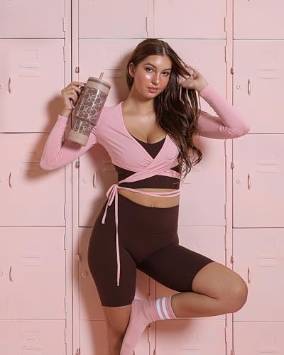 40 oz Insulated Tumbler with Handle and Push-Button Straw Lid, Stainless Steel Travel Cup for Gym Office, Leakproof, BPA-Free, Cup Holder Friendly, Bow Silicone Boot, Brown (C’ Espresso) - color: C’ Espresso