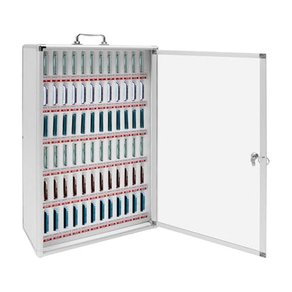 72 Slots Aluminum Alloy Pocket Chart Storage Cabinet,Cell Phones Storage Cabinet,Wall-Mounted with a Locked,Can be Carried by Hand