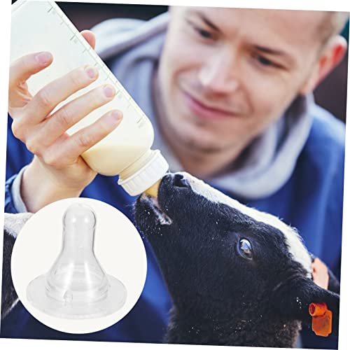 10Pcs Lamb Milk Bottle Nipples Durable Silicone Pacifiers for Feeding Newborn Animals for Calves Piglets and Lambs Replacement Nipples for Livestock Care