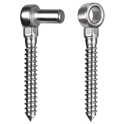 Insaga Gate Hinges, 304 Stainless Steel Wood Gate Hinge, M12 Hook and Eye Hinges, Partial Thread Gate Bolt Hook, Gate Hardware for Wooden Gates Fences, 1Pair - color: M12-Hook+Eye Hinge-1pair