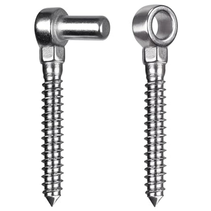 Insaga Gate Hinges, 304 Stainless Steel Wood Gate Hinge, M12 Hook and Eye Hinges, Partial Thread Gate Bolt Hook, Gate Hardware for Wooden Gates Fences, 1Pair - color: M12-Hook+Eye Hinge-1pair