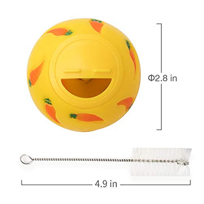 Niteangel Treat Ball, Snack Ball for Guinea Pigs, Rabbits, Hedgehogs and Other Small Pets (Small, Yellow, Blue & Green) - color: Yellow, Blue & Green