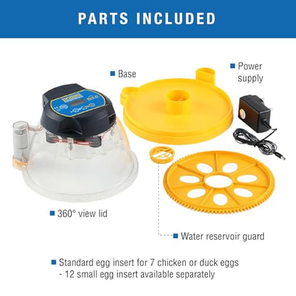 Brinsea Mini II Advance Egg Incubator with Automatic Egg Turning and Temperature Control for Hatching 7 Chicken, Duck, or Other Eggs, Ideal Incubator for Hobbyists, Teachers, and Learners - size: 7 Eggs