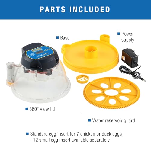 Brinsea Mini II Advance Egg Incubator with Automatic Egg Turning and Temperature Control for Hatching 7 Chicken, Duck, or Other Eggs, Ideal Incubator for Hobbyists, Teachers, and Learners - size: 7 Eggs