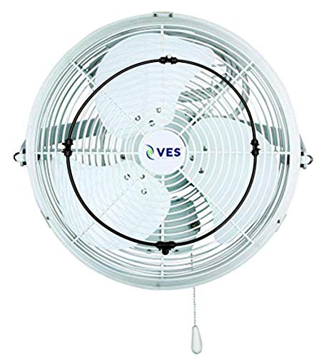 VES Moisture Resistant Outdoor Wall/Ceiling Mount Shop Fan/Industrial Basket Fan for Cooling and Ventilation (Low Pressure Misting Kit, Black) - style: Misting Kit