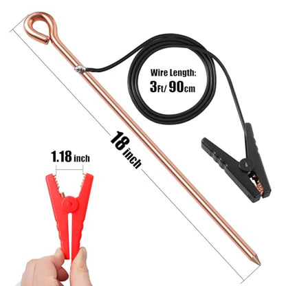 Electric Fence Wire Connect The Energizer and Electric Fence Charger Solar Fence Charger Solar Powered Electric Fence, Solar Electric Fence (3FT(Wire+Grounding Rod)) - style: 3FT(Wire+Grounding Rod)