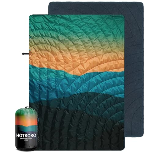 Waterproof Stadium Blanket, Fleece Camping Blanket Wearable Soft Warm Camp Blanket for Outdoor Camping, Picnic, Stadium, Sports, Beach, Car - color: Dawn