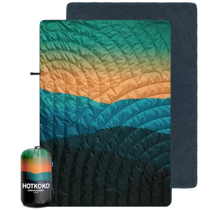 Waterproof Stadium Blanket, Fleece Camping Blanket Wearable Soft Warm Camp Blanket for Outdoor Camping, Picnic, Stadium, Sports, Beach, Car - color: Dawn