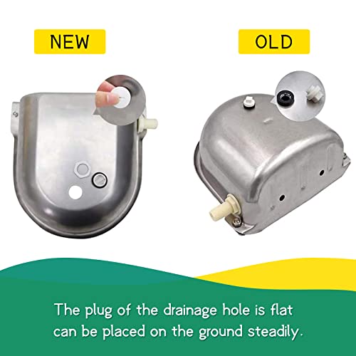 Automatic Livestock Waterer Bowl Kit 3/4" GHT Hose & 2 Drain Plugs | 304 Stainless Steel | Float Valve Auto Refill Water Dispenser |for Large Dogs,Horse,Chicken, Goat, Pig | 2.5L Capacity