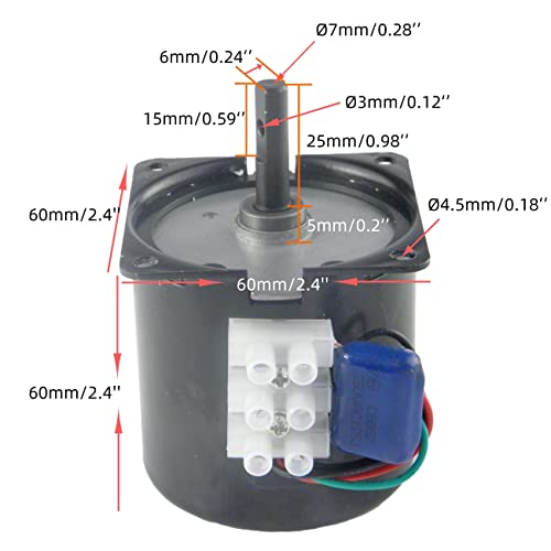 CHANCS 60KTYZ Synchronous Gear Motor AC 110V 40-48RPM CW/CCW Direction Control 18W for Food Machinery with Motor Bracket Support Fixed Base - size: 40/48r/min Motor+Bracket