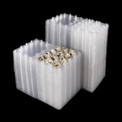 220 Pack Quail Egg Cartons, Clear Plastic Quail Egg Trays, Holds up to 12 Quail Eggs Securely - Your Ultimate Small Eggs Carton Holders for Bulk Storage and Display - size: 220 Pack Quail Egg Cartons 12 Grids