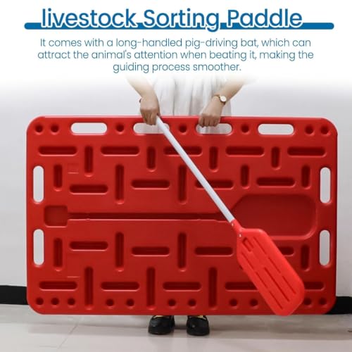 Animal Guide Panel with Livestock Sorting Paddle, Lightweight Livestock Sorting Panel for Pig, Cattle, Sheep, Goats, Large Pig Divider Board with Rounded Hand - size: Small