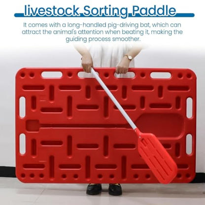Animal Guide Panel with Livestock Sorting Paddle, Lightweight Livestock Sorting Panel for Pig, Cattle, Sheep, Goats, Large Pig Divider Board with Rounded Hand - size: Small