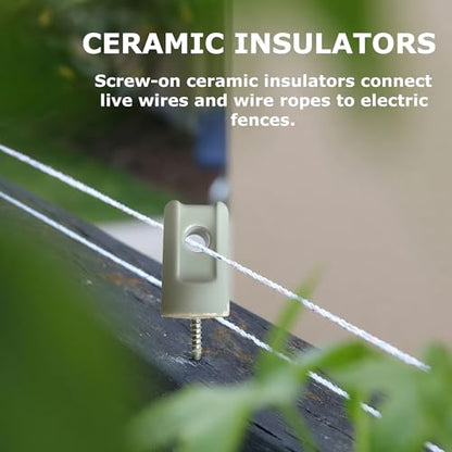 16 Pack Electric Fence Insulator Porcelain Insulator, Heavy Duty Ceramic Lag Screw Insulator Porcelain Lag Screw Insulator, Suitable for Wood Post Wire Farm Fencing Supplies - style: 16 PCS