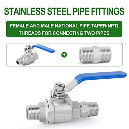 TAISHER 5PCS Cast 304 Stainless Steel Hex Nipple, Pipe Fitting 3/4-Inch Male Pipe x 3/4-Inch Male Pipe - size: 3/4" NPT