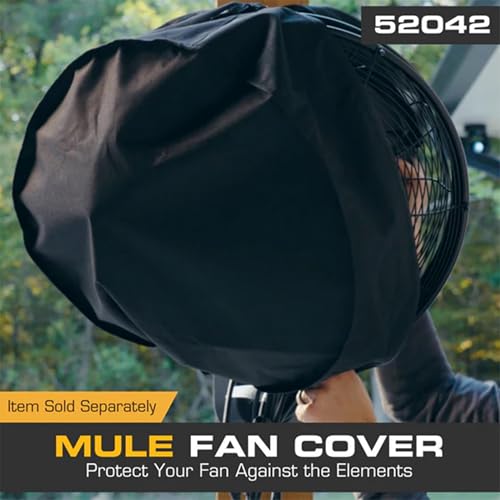 MULE Outdoor KWIK Install Wall Mount Oscillating Wet Rated Fan, Strong Airflow, 3 Speeds, 300 Degree Oscillation, 8 Foot Corded Electric, Matte Black
