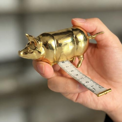 Antique-Inspired Pig Mini Tape Measure, Vintage Sewing Measure Tapes Retractable for Crafts Quilting Sewing Lovers, Cute Metal Pig Soft Measure Tapes for Sewing, Cloth (Silver)