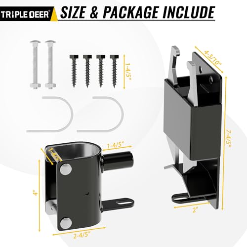 TRIPLE DEER Heavy Duty 2 Way Farm Gate Latch Lockable, Two Way Livestock Fence Gate Latches for Metal Gates, Ranches, Farms, Stables, Horse Corrals, Pet Cages (2 Pack, Include Screws and Instructions)
