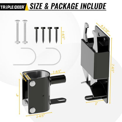 TRIPLE DEER Heavy Duty 2 Way Farm Gate Latch Lockable, Two Way Livestock Fence Gate Latches for Metal Gates, Ranches, Farms, Stables, Horse Corrals, Pet Cages (2 Pack, Include Screws and Instructions)