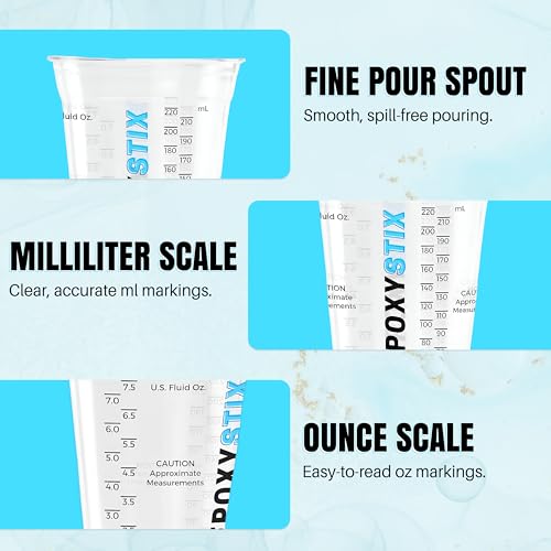 [Pack of 50] 10oz Disposable Graduated Measuring Cups for Mixing - Measurements in mL and Oz - Multipurpose Reusable Cups for Paint, Epoxy Resin, Stain, Liquid Mixing Cups - size: 50 Pack