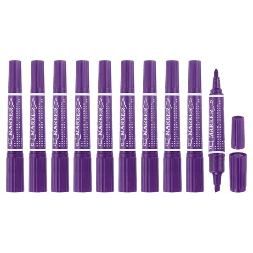 MECCANIXITY 10 Pcs Art Marker Pen Double-Ended Colored Pen Dual Sketch Marker for Drawing Sketching Writing Journaling, Purple - color: Purple