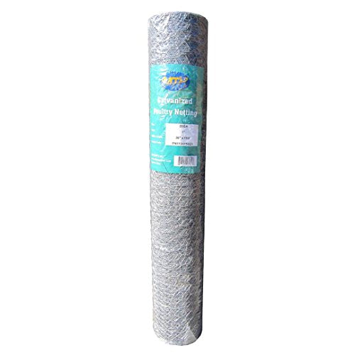 20GA Galvanized Hexagonal Poultry Netting Chicken Wire 36 inches x 150 feet x 2 inches Mesh - size: 36"x150'- 2" 20GA