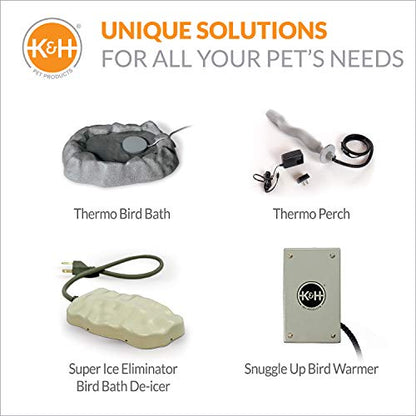 K&H Pet Products Snuggle-Up Bird Cage Heater, Bird Cage Accessory, Exotic Avian Warming Panel for Small Exotics Like Parakeet, Cockatiel, Canary - Small 5 X 3in Gray 12V - size: Small 3 X 5 Inches